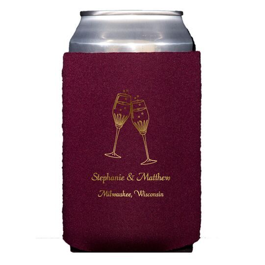 Champagne Crystal Toast Collapsible Koozies